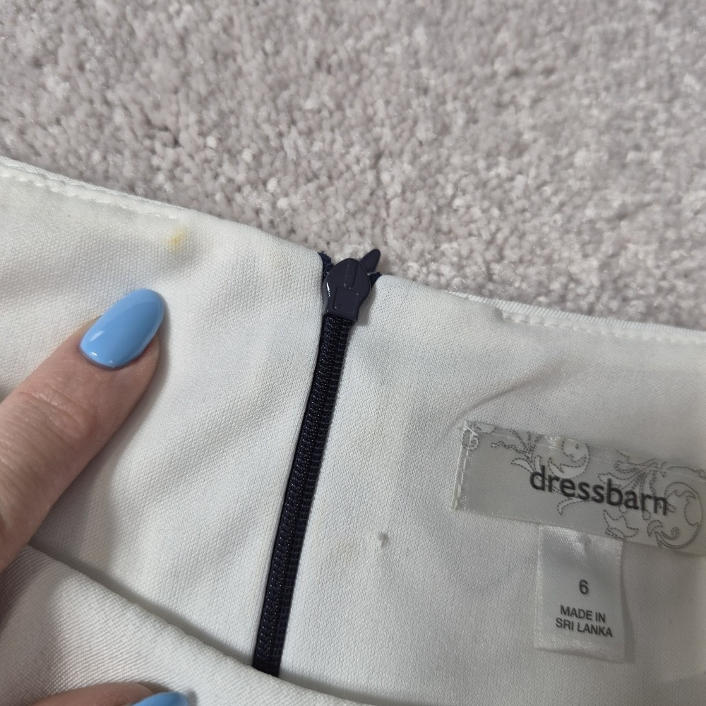 Dress Barn Sleeveless Dress Women Size 6 White Navy Blue Pink Prep Color Block - Picture 10 of 16